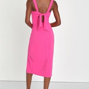 Lulu's Vibrant Pink Backless Dress